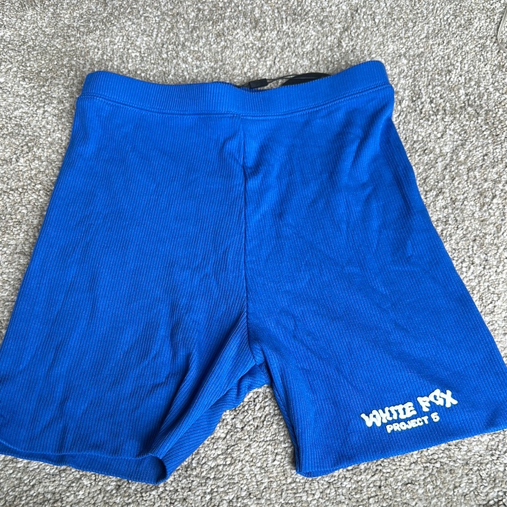 White fox biker shorts